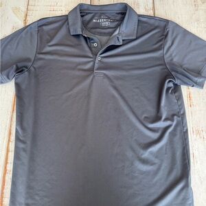 Mizzen+Main Performance Polo Mens Medium Gray Golf Stretch Athletic